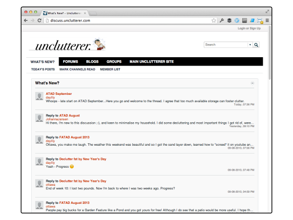 unclutter blog